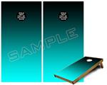 Cornhole Game Board Vinyl Skin Wrap Kit - Premium Laminated - Smooth Fades Neon Teal Black fits 24x48 game boards (GAMEBOARDS NOT INCLUDED)