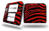 Zebra Red - Decal Style Vinyl Skin fits Nintendo 2DS - 2DS NOT INCLUDED