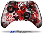 Decal Skin Wrap fits Microsoft XBOX One Wireless Controller Red Graffiti