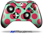 Decal Skin Wrap fits Microsoft XBOX One Wireless Controller Kearas Polka Dots Pink And Blue