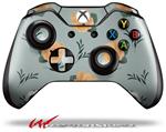 Decal Skin Wrap fits Microsoft XBOX One Wireless Controller Poppy Orange Light Blue
