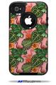 Famingos and Flowers Pink - Decal Style Vinyl Skin fits Otterbox Commuter iPhone4/4s Case (CASE SOLD SEPARATELY)