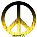 Fire Flames Yellow - Peace Sign Car Window Decal 6 x 6 inches