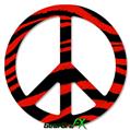 Zebra Red - Peace Sign Car Window Decal 6 x 6 inches