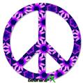 Daisies Purple - Peace Sign Car Window Decal 6 x 6 inches
