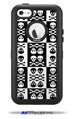 Skull And Crossbones Pattern Bw - Decal Style Vinyl Skin fits Otterbox Defender iPhone 5C Case (CASE SOLD SEPARATELY)