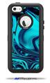 Liquid Metal Chrome Neon Blue - Decal Style Vinyl Skin compatible with Otterbox Defender iPhone 5C Case (CASE SOLD SEPARATELY)