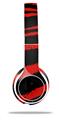 Skin Decal Wrap compatible with Beats Solo 2 WIRED Headphones Zebra Red (HEADPHONES NOT INCLUDED)