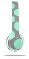 Skin Decal Wrap compatible with Beats Solo 2 WIRED Headphones Kearas Polka Dots Mint And Gray (HEADPHONES NOT INCLUDED)
