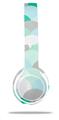 Skin Decal Wrap compatible with Beats Solo 2 WIRED Headphones Brushed Circles Seafoam (HEADPHONES NOT INCLUDED)