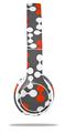 Skin Decal Wrap compatible with Beats Solo 2 WIRED Headphones Locknodes 04 Red (HEADPHONES NOT INCLUDED)