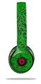 Skin Decal Wrap compatible with Beats Solo 2 WIRED Headphones Folder Doodles Green (HEADPHONES NOT INCLUDED)
