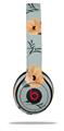 Skin Decal Wrap compatible with Beats Solo 2 WIRED Headphones Poppy Orange Light Blue (HEADPHONES NOT INCLUDED)