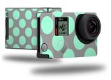 Kearas Polka Dots Mint And Gray - Decal Style Skin fits GoPro Hero 4 Black Camera (GOPRO SOLD SEPARATELY)