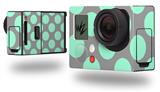 Kearas Polka Dots Mint And Gray - Decal Style Skin fits GoPro Hero 3+ Camera (GOPRO NOT INCLUDED)