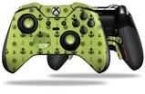 Nautical Anchors Away 02 Sage Green - Decal Style Skin fits Microsoft XBOX One ELITE Wireless Controller