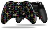Kearas Hearts Black - Decal Style Skin fits Microsoft XBOX One ELITE Wireless Controller