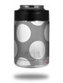 Skin Decal Wrap for Yeti Colster, Ozark Trail and RTIC Can Coolers - Kearas Polka Dots Whtie On Gray (COOLER NOT INCLUDED)