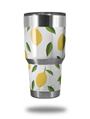 Skin Decal Wrap for Yeti Tumbler Rambler 30 oz Lemon Leaves White (TUMBLER NOT INCLUDED)