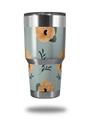 Skin Decal Wrap for Yeti Tumbler Rambler 30 oz Poppy Orange Light Blue (TUMBLER NOT INCLUDED)