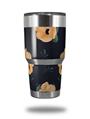 Skin Decal Wrap for Yeti Tumbler Rambler 30 oz Poppy Orange Navy (TUMBLER NOT INCLUDED)