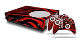 WraptorSkinz Decal Skin Wrap Set works with 2016 and newer XBOX One S Console and 2 Controllers Zebra Red