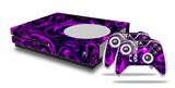 WraptorSkinz Decal Skin Wrap Set works with 2016 and newer XBOX One S Console and 2 Controllers Liquid Metal Chrome Purple