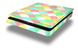 Vinyl Decal Skin Wrap compatible with Sony PlayStation 4 Slim Console Brushed Cirlces Multi Light (PS4 NOT INCLUDED)