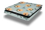 Vinyl Decal Skin Wrap compatible with Sony PlayStation 4 Slim Console Poppy Orange Light Blue (PS4 NOT INCLUDED)