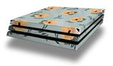 Vinyl Decal Skin Wrap compatible with Sony PlayStation 4 Pro Console Poppy Orange Light Blue (PS4 NOT INCLUDED)