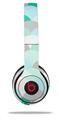 WraptorSkinz Skin Decal Wrap compatible with Beats Solo 2 and Solo 3 Wireless Headphones Brushed Circles Seafoam (HEADPHONES NOT INCLUDED)