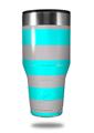 Skin Decal Wrap for Walmart Ozark Trail Tumblers 40oz Psycho Stripes Neon Teal and Gray (TUMBLER NOT INCLUDED) by WraptorSkinz