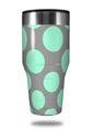 Skin Decal Wrap for Walmart Ozark Trail Tumblers 40oz Kearas Polka Dots Mint And Gray (TUMBLER NOT INCLUDED) by WraptorSkinz
