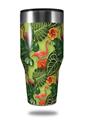 Skin Decal Wrap for Walmart Ozark Trail Tumblers 40oz Famingos and Flowers Sage Green (TUMBLER NOT INCLUDED) by WraptorSkinz