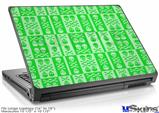 Laptop Skin (Large) - Skull And Crossbones Pattern Green
