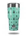 Skin Decal Wrap for K2 Element Tumbler 30oz - Nautical Anchors Away 02 Seafoam Green (TUMBLER NOT INCLUDED) by WraptorSkinz