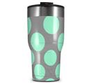 WraptorSkinz Skin Wrap compatible with 2017 and newer RTIC Tumblers 30oz Kearas Polka Dots Mint And Gray (TUMBLER NOT INCLUDED)