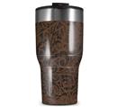WraptorSkinz Skin Wrap compatible with 2017 and newer RTIC Tumblers 30oz Folder Doodles Chocolate Brown (TUMBLER NOT INCLUDED)