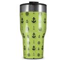 WraptorSkinz Skin Wrap compatible with 2017 and newer RTIC Tumblers 30oz Nautical Anchors Away 02 Sage Green (TUMBLER NOT INCLUDED)