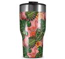 WraptorSkinz Skin Wrap compatible with 2017 and newer RTIC Tumblers 30oz Famingos and Flowers Pink (TUMBLER NOT INCLUDED)