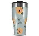 WraptorSkinz Skin Wrap compatible with 2017 and newer RTIC Tumblers 30oz Poppy Orange Light Blue (TUMBLER NOT INCLUDED)
