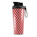 Skin Wrap Decal for IceShaker 2nd Gen 26oz Checkered Canvas Red and White (SHAKER NOT INCLUDED)