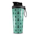 Skin Wrap Decal for IceShaker 2nd Gen 26oz Nautical Anchors Away 02 Seafoam Green (SHAKER NOT INCLUDED)