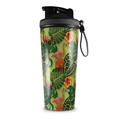 Skin Wrap Decal for IceShaker 2nd Gen 26oz Famingos and Flowers Sage Green (SHAKER NOT INCLUDED)