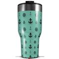 Skin Wrap Decal for 2017 RTIC Tumblers 40oz Nautical Anchors Away 02 Seafoam Green (TUMBLER NOT INCLUDED)