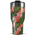 Skin Wrap Decal for 2017 RTIC Tumblers 40oz Famingos and Flowers Pink (TUMBLER NOT INCLUDED)