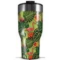 Skin Wrap Decal for 2017 RTIC Tumblers 40oz Famingos and Flowers Sage Green (TUMBLER NOT INCLUDED)