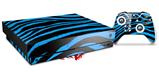 Skin Wrap for XBOX One X Console and Controller Zebra Blue