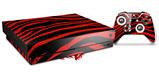 Skin Wrap for XBOX One X Console and Controller Zebra Red
