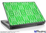 Laptop Skin (Medium) - Skull And Crossbones Pattern Green